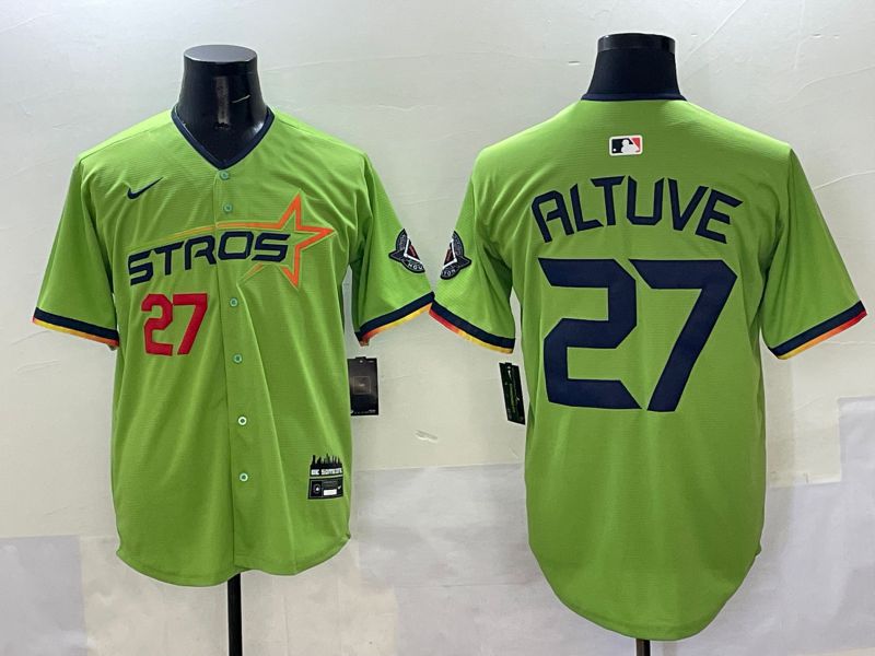 Men Houston Astros #27 Altuve Green three generations Joint Name 2025 Nike MLB Jersey style 4